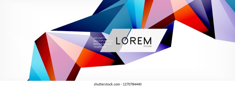 3d card on light backdrop. Abstract triangle pattern. Futuristic vector geometric background.