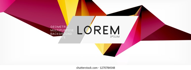 3d card on light backdrop. Abstract triangle pattern. Futuristic vector geometric background.