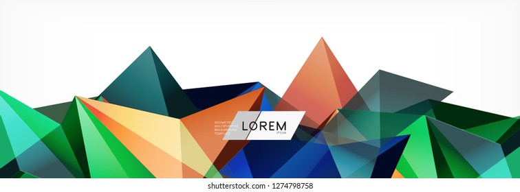 Tarjeta 3d sobre fondo de luz. Patrón triangular abstracto. Fondo geométrico vectorial futurista.