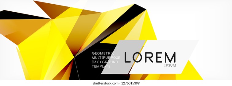 3d card on light backdrop. Abstract triangle pattern. Futuristic vector geometric background.