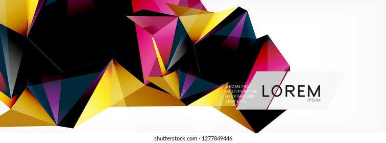3D-Karte auf hellem Hintergrund. Abstraktes Dreiecksmuster. Futuristische, geometrische Vektorhintergründe.