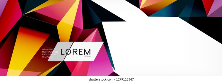 3d card on light backdrop. Abstract triangle pattern. Futuristic vector geometric background.