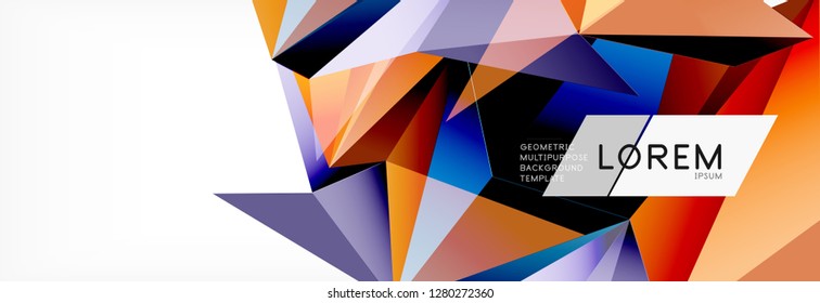 Tarjeta 3d sobre fondo de luz. Patrón triangular abstracto. Fondo geométrico vectorial futurista.