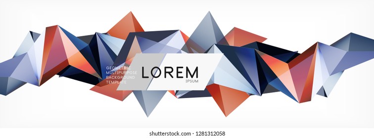 Tarjeta 3d sobre fondo de luz. Patrón triangular abstracto. Fondo geométrico vectorial futurista.