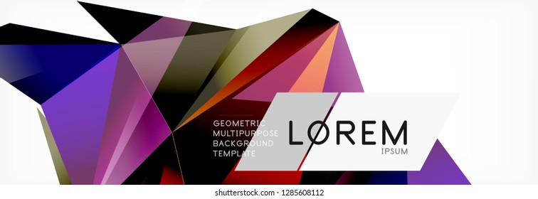 3d card on light backdrop. Abstract triangle pattern. Futuristic vector geometric background.