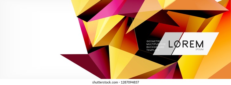 Tarjeta 3d sobre fondo de luz. Patrón triangular abstracto. Fondo geométrico vectorial futurista.