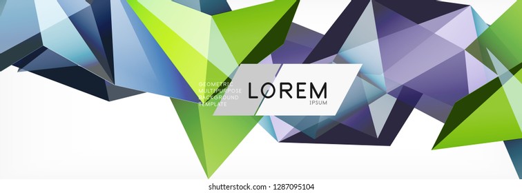 Tarjeta 3d sobre fondo de luz. Patrón triangular abstracto. Fondo geométrico vectorial futurista.