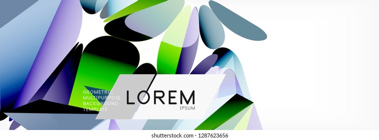 3d card on light backdrop. Abstract triangle pattern. Futuristic vector geometric background.