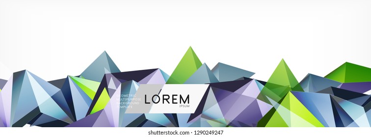 3d card on light backdrop. Abstract triangle pattern. Futuristic vector geometric background.