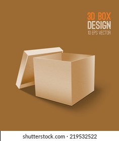 3D Cardboard box icon.