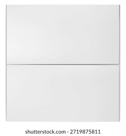 3D cardboard box icon view from above. Realistic closed white carton parcel. Delivery cargo concept. Square parcel package vector render mockup. Shipping and transportation industry packs products