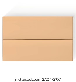 3D cardboard box icon view from above. Realistic closed brown carton parcel. Delivery cargo concept. Recycle parcel package vector render mockup. Shipping and transportation industry packs products