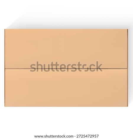 3D cardboard box icon view from above. Realistic closed brown carton parcel. Delivery cargo concept. Recycle parcel package vector render mockup. Shipping and transportation industry packs products