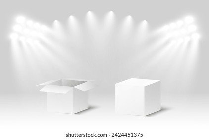 3D cardboard boxes for delivery Isometric paper containers	