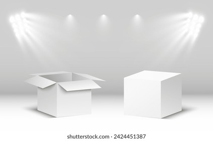 3D cardboard boxes for delivery Isometric paper containers	