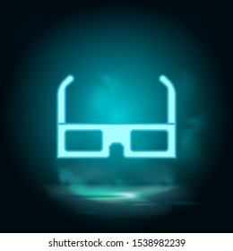 3d cardboard glasses, neon, icon. Theater ruby color neon ui ux icon. Theater sign logo vector - Vector