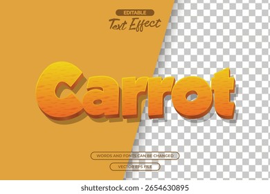 3d carrot editable text effect
