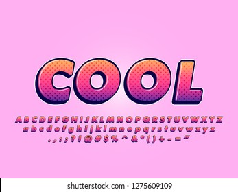 3d cartoon alphabet and  bold typeface font