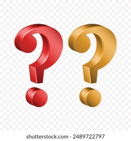 3d cartoon colorful set of question mark sign symbol png transparent background