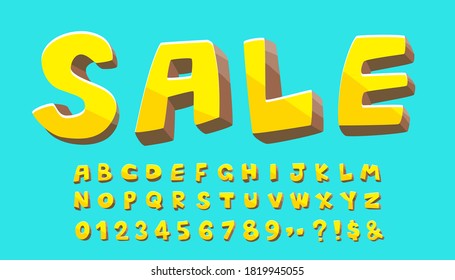 Alfabeto de letras de historietas 3D.