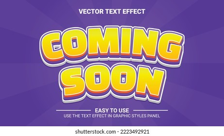 3d cartoon coming soon editable text effect