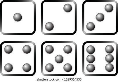 3D cartoon Dice icons set. Isolated vector illustration