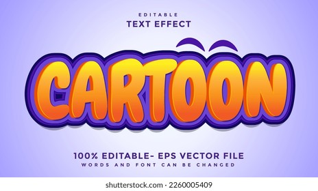 3D Cartoon Editable Text Effect Design Template, Effect Saved In Graphic Style