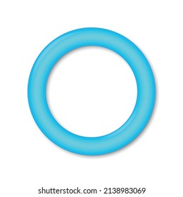 3d cartoon glossy badge or button. Round plastic frame