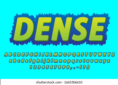 3d cartoon green with blue bumpy alphabet text font effect