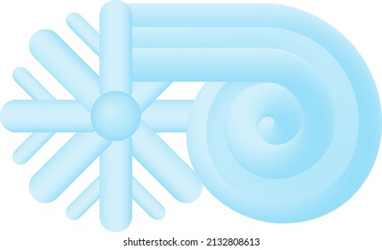 3D Cartoon Icon The Weather Forecast. Blizzard. Vector Illustration.