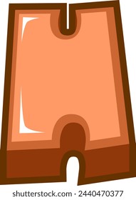 Elemento de vector de alfabeto de letra de dibujos animados 3D