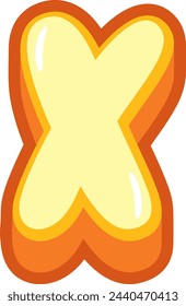 Elemento de vector de alfabeto de letra de dibujos animados 3D
