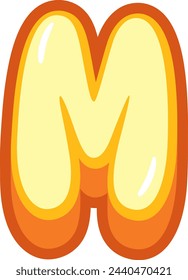 Elemento de vector de alfabeto de letra de dibujos animados 3D