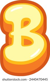 Elemento de vector de alfabeto de letra de dibujos animados 3D