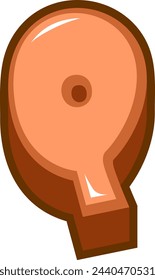 Elemento de vector de alfabeto de letra de dibujos animados 3D