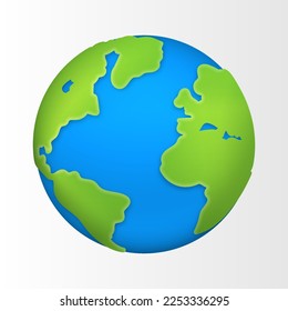 3d cartoon planet Earth Vector illustration. Eps 10.