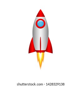 3d Cartoon rocket. space ship vector illustration isolated
