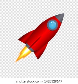 3d Cartoon rocket. space ship vector illustration isolated