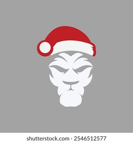 3d cartoon santa icon cute tiger face