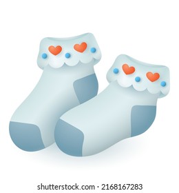 3d Cartoon Style Baby Socks Icon Stock Vector (Royalty Free) 2168167283 ...