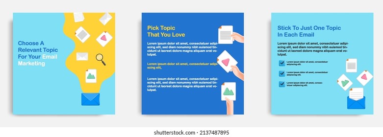 3D cartoon style. Social media informative email marketing content tips post banner template layout design. Topic content link inside mail. Vector illustration