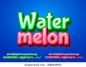 3d Cartoon Watermelon Text Effect