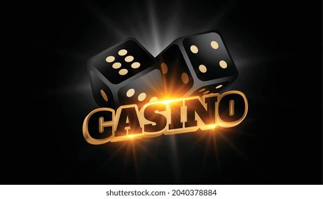 3d casino background with shiny black dice