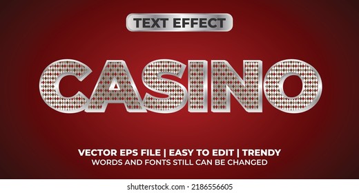 3D casino bar editable text effect poker style