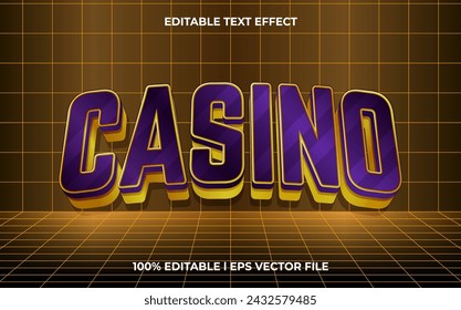 3d casino logo style editable vector text effect