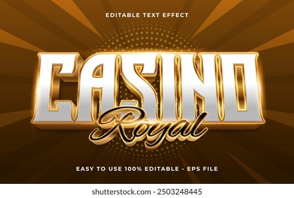 3d Casino Royal gradient sparkle text style effect template editable text effect