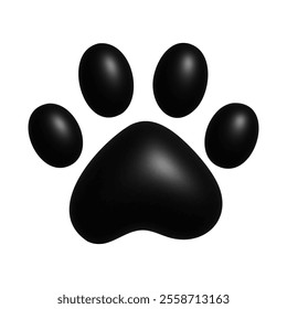 3D Cat or Dog Paw Icon isolated on transparent baclkground . Paw icon Png. Vector Bubble Dog, cat paw icon. Zoo, vet logo element. Paw print vector symbol. Shape print. veterinary art illustration