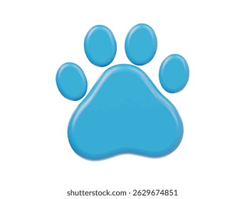 3d cat paw icon render illustration