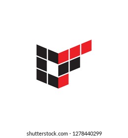 3D CF logo letter design