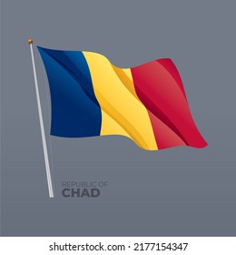 3D-Länderflagge des Tschad